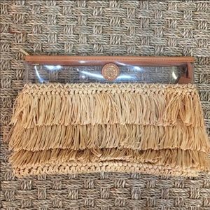 TORY BURCH STRAW CLUTCH